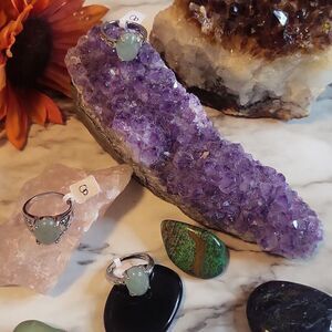 Natural Prehnite Gemstone Ring